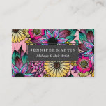 Floral Vibrant Hand Drawn Illustrated Flowers Business Card