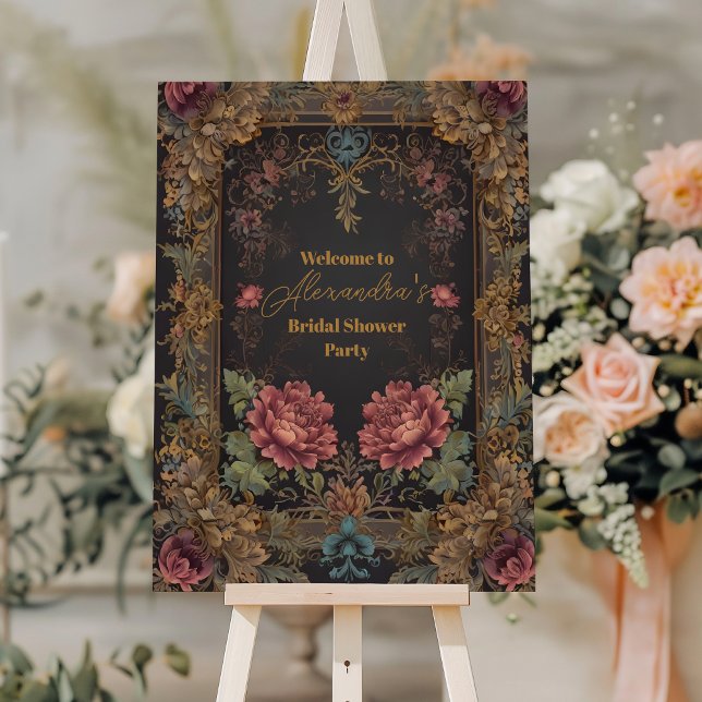 Floral Victorian Gothic Bridal Shower Foam Board (Creator Uploaded)