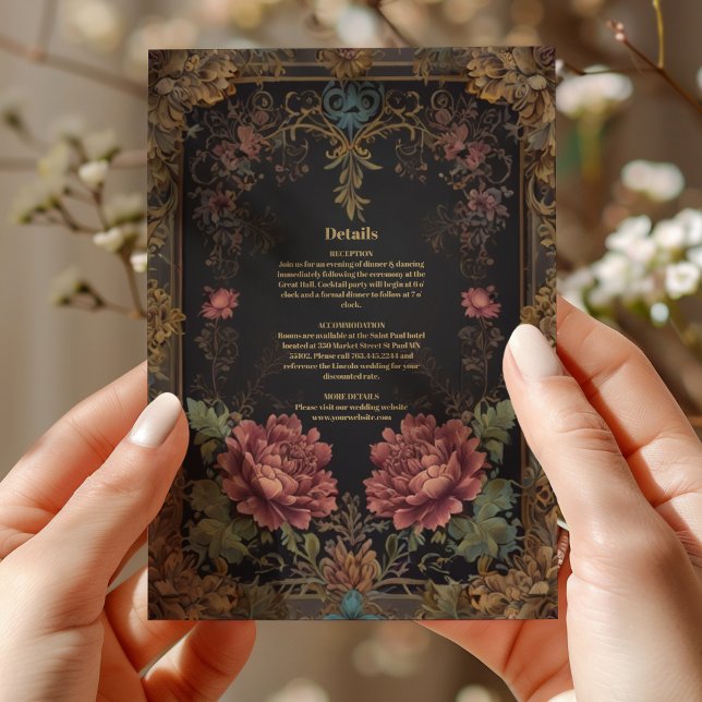 Floral Victorian Gothic Wedding Enclosure Card (Creator Uploaded)