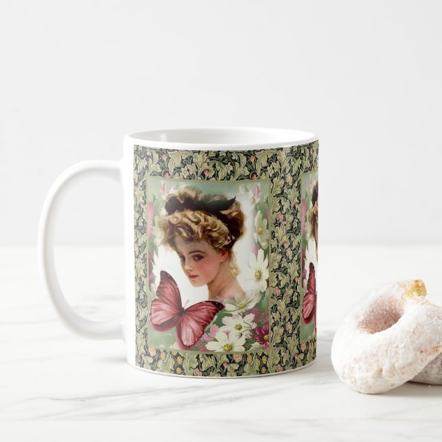 Floral Victorian Mug (With Donut)