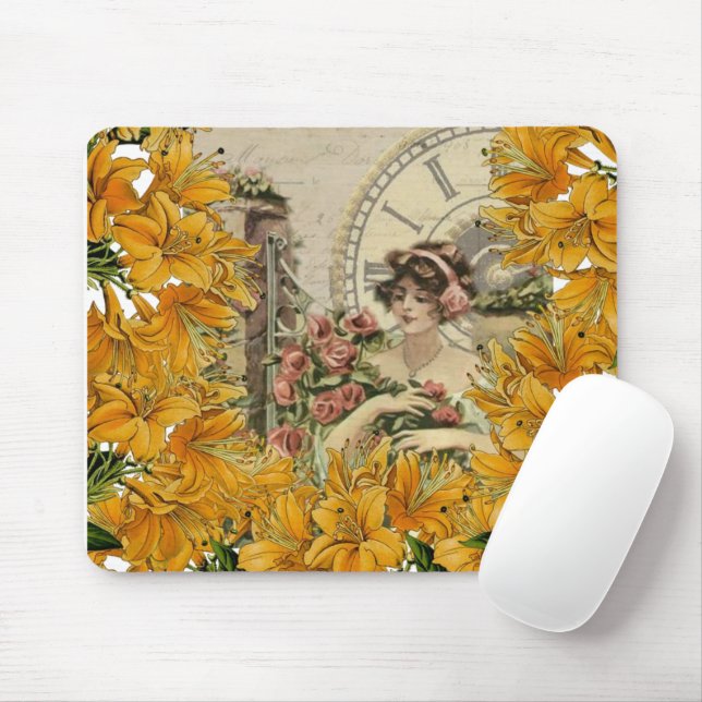 Floral Victorian Woman  Mouse Pad! Mouse Pad (With Mouse)
