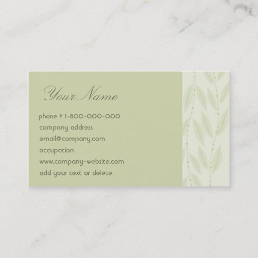 Customizable Floral Vine Business Card
