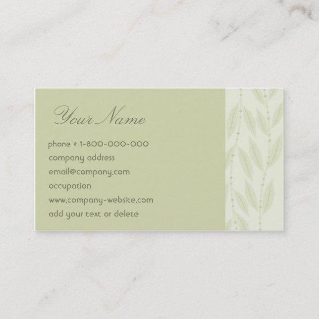 Floral Vine Business Card (Front)