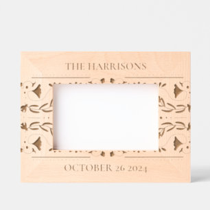 Floral Vine Monogram Wedding Engraved Frames