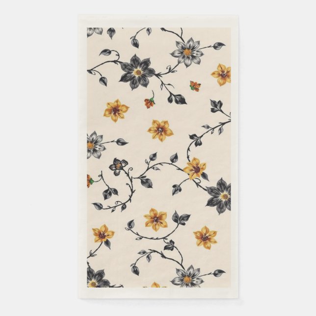 Floral Vine Pattern Paper Guest Towel (Front)
