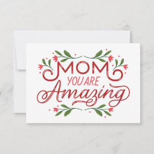 Floral Vines Boarder Mom you are amazing  Thank You Card