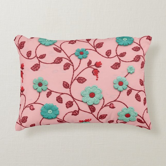 Floral Vines Pattern Accent Pillow (Front)
