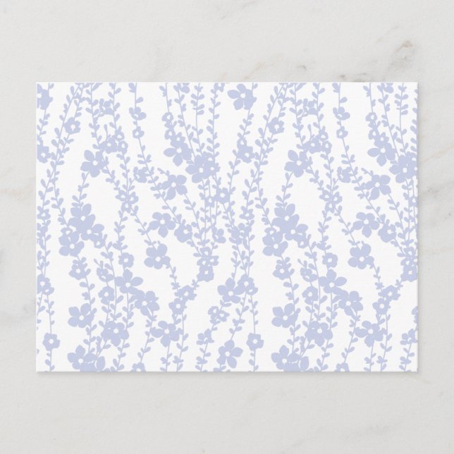 Floral Vines (White - Periwinkle) Postcard (Front)
