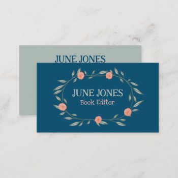 Floral Vines Wreath Chic Elegant Custom Whimsical Business Card by ShoshannahScribbles at Zazzle