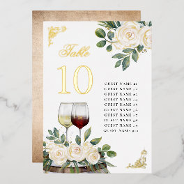 Floral Vineyard Wedding Table Seating Chart Cards