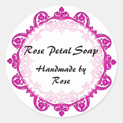 Floral Vintage Art Handmade Soap Labels Pink