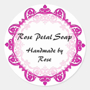 Floral Vintage Art Handmade Soap Labels Pink