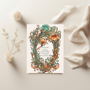 Floral Vintage Art Nouveau Wedding Invitation