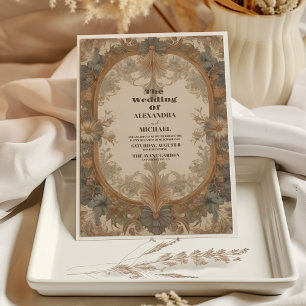 Floral Vintage Art Nouveau Wedding Invitation