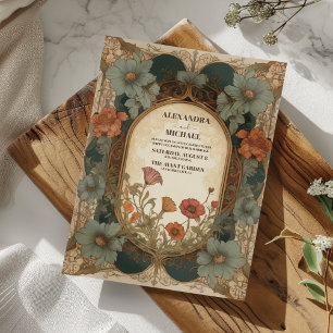 Floral Vintage Art Nouveau Wedding Invitation