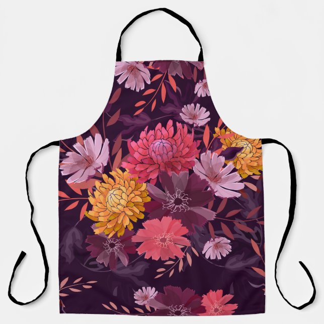 Floral Vintage: Autumn Garden Splendor Apron (Front)