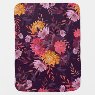 Floral Vintage: Autumn Garden Splendor Baby Blanket