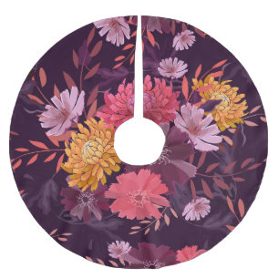 Floral Vintage: Autumn Garden Splendor Brushed Polyester Tree Skirt
