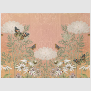 Floral Vintage Autumn in Paris Butterfly Decoupage Tissue Paper