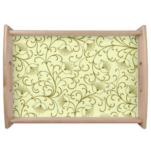 Floral Vintage: Beautiful Backdrop Illustration Serving Tray