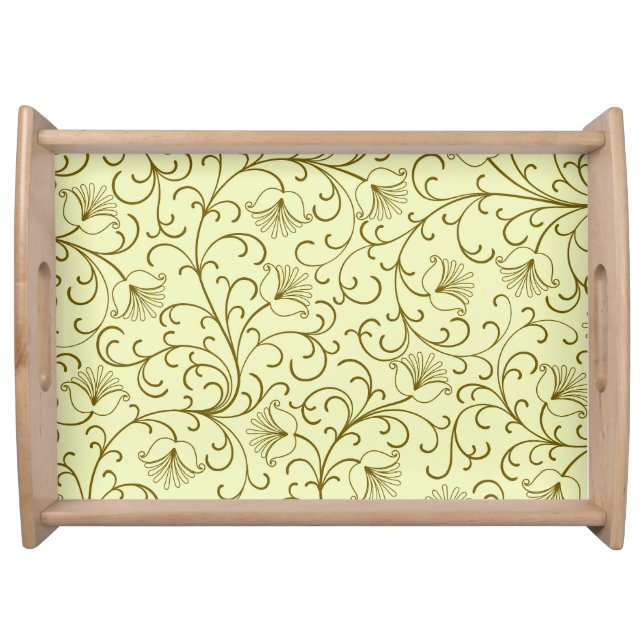 Floral Vintage: Beautiful Backdrop Illustration Serving Tray (Front)