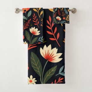 Floral Vintage Beautiful Popular Collection Bath Towel Set
