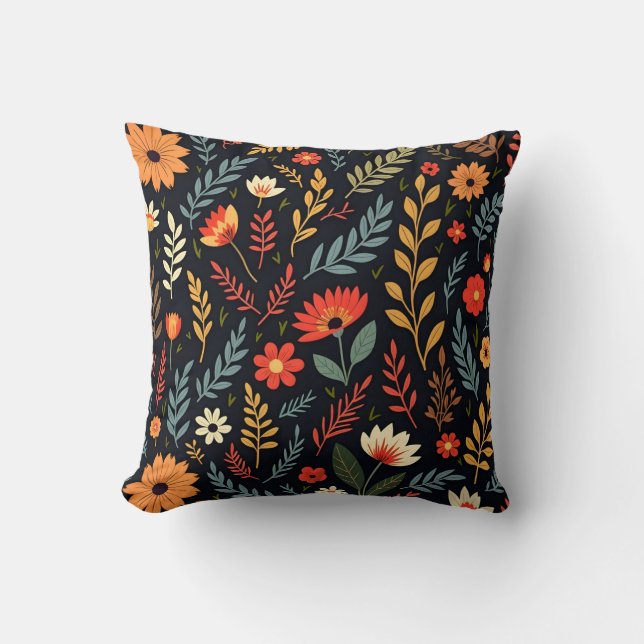 Floral Vintage Beautiful Popular Collection Throw Pillow (Front)