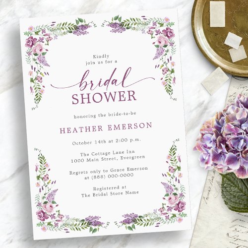 Floral Vintage Bridal Shower Invitation