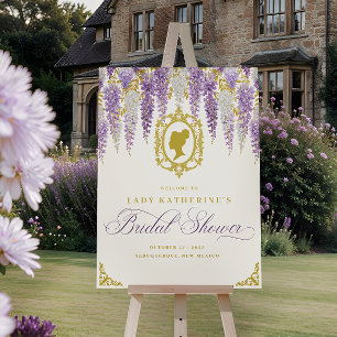 Floral Vintage Bridal Shower Welcome Foam Board