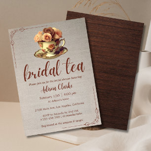 Floral Vintage Bridal Tea Party Bridal Shower Invitation