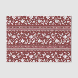 Floral Vintage Chinoiserie Red Decoupage Tissue Paper