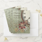 Floral Vintage Clock Geneaolgy Pocket Folders