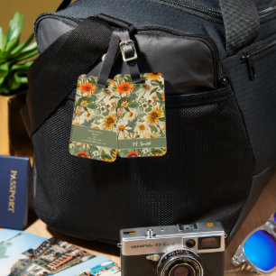 Floral Vintage Custom Luggage Tag