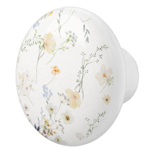 Floral Vintage Drawer Knob   Wildflower Botanical
