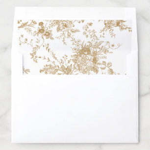 Floral Vintage Elegant Gold Toile Wedding Envelope Envelope Liner