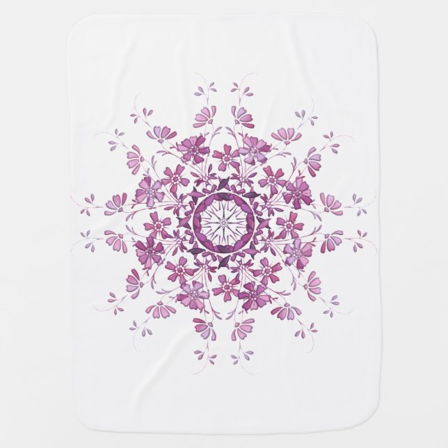 floral vintage element baby blanket (Front)