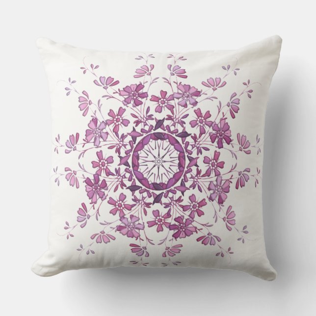 floral vintage element throw pillow (Front)