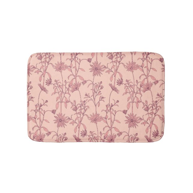 Floral vintage elements, seamless background. bath mat (Front)