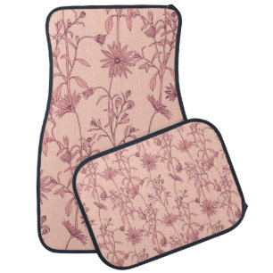 Floral vintage elements, seamless background. car floor mat