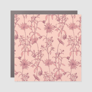 Floral vintage elements, seamless background. car magnet