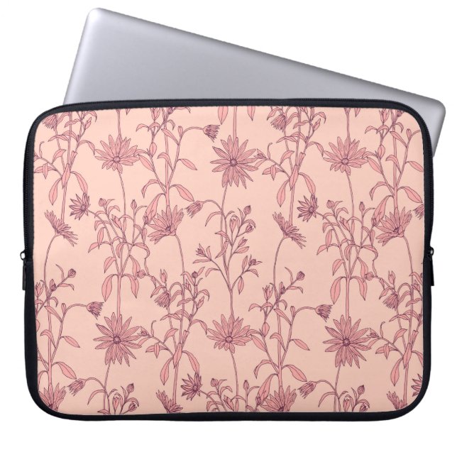 Floral vintage elements, seamless background. laptop sleeve (Front)