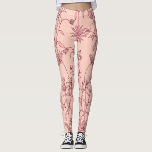 Floral vintage elements, seamless background. leggings