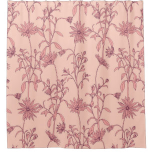 Floral vintage elements, seamless background. shower curtain