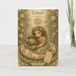 Floral vintage Essence zodiac- Cancer Card