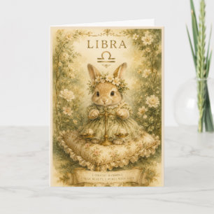 Floral vintage Essence zodiac- Libra Card