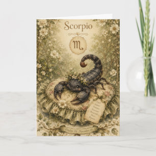 Floral vintage Essence zodiac- Scorpio Card