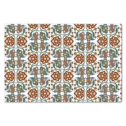 Floral Vintage Estonian Folk Art pattern  Tissue Paper