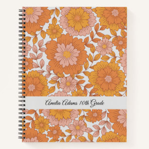 Floral Vintage Feminine School Pretty Girly Notebook