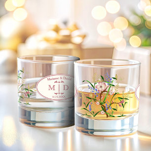 Floral Vintage French Style Glass With Names