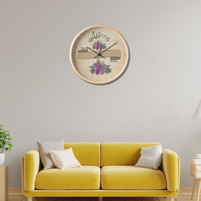 Floral Vintage Gift For Her Clock (Creator Uploaded)